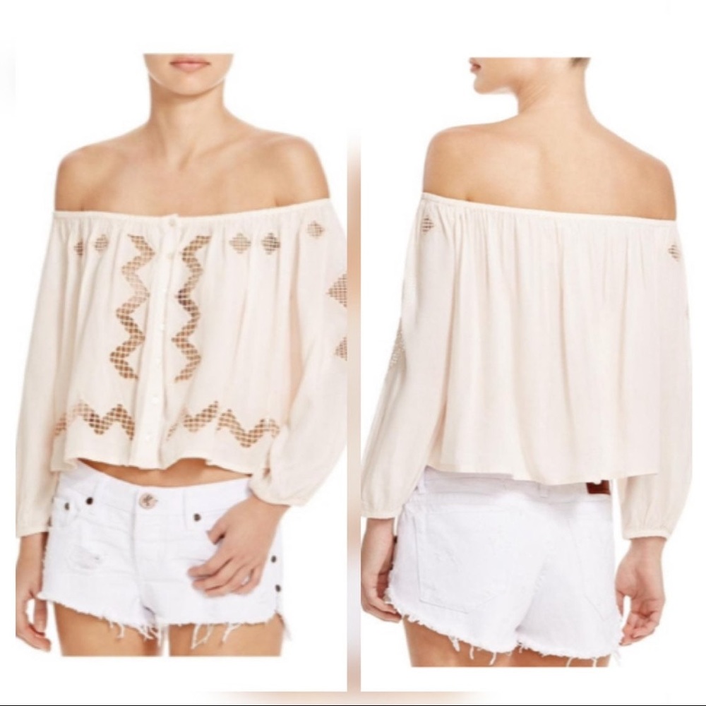Tularosa panel crochet off the shoulder top